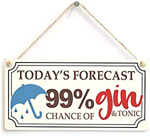 LilithCroft99 Today's Forecast 99% Chance of Gin & Tonic - Framed Design Gin Weather Sign