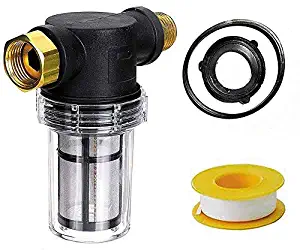 Remes Sediment Filter Pressure Washer Inlet Filter Garden Hose Inlet Attachment Including Extra O-Rings and Teflon Tape 3/4 100 Mesh Screen