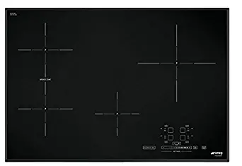 Smeg SIMU530B 31" Induction Cooktop with Angled-Edge Glass and 4 Full Power Cook Zones, Black