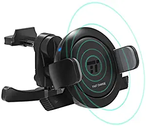 TaoTronics Vent Phone Holder for Car, Car Phone Mount with 5W Wireless Charging Compatible with iPhone XR XS Max X 8 Plus, Galaxy S9 S8 S7 & Qi-Enabled Device
