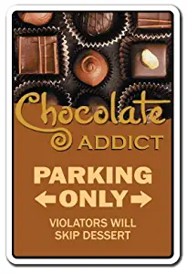 Chocolate Addict Decal Chocoholic Candy Lover Bars Maker Store Kisses M&M | Indoor/Outdoor | 12" Tall