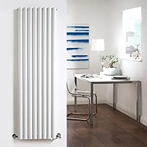 Hudson Reed - Revive Vertical Double Designer Radiator With Angled Valves In White - 70" x 18.6"