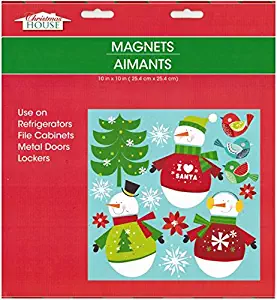 Christmas and Winter Themed Glitter Refrigerator Magnets 2017 (Snowman)