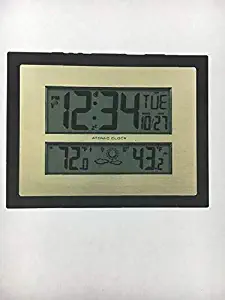 Better Homes and Gardens Atomic Digital Wall Clock with Forecast, Black