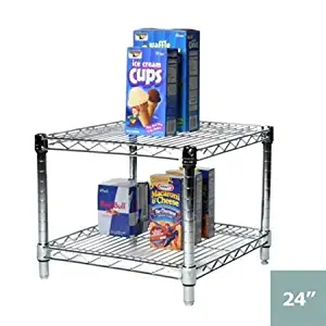 24" d x 24" w Chrome Wire Shelving with 2 Shelves