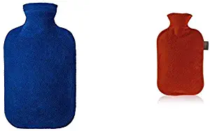 Blue Fleece Cover Hot Water Bottle by Fashy