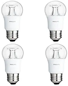 Philips LED Dimmable A15 Soft White Light Bulb with Warm Glow Effect 450-Lumen, 2700-2200-Kelvin, 5.5-Watt (40-Watt Equivalent), E26 Base, Clear, 4-Pack