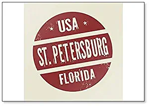 Grunge Vintage Round Stamp with Text St. Petersburg, Florida Fridge Magnet