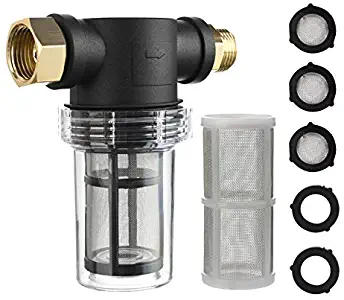 M MINGLE Garden Hose Filter for Pressure Washer Inlet Water, Inline Filter for Sediment, 40 Mesh Screen, Extra 100 Mesh