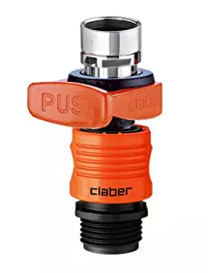 Claber 8587 Quick-Fit Tap Connector Set Indoor Faucet Adapter, Black/Orange