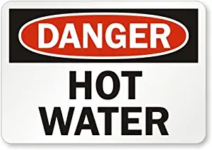 SmartSign "Danger - Hot Water" Sign | 7" x 10" Aluminum