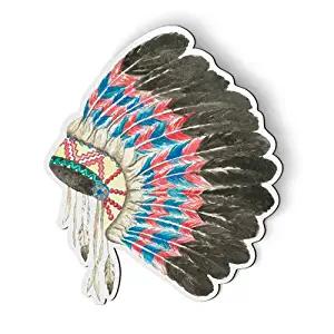 AK Wall Art Native American Chief Headdress - Magnet - Car Fridge Locker - Select Size