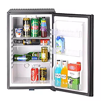 SMETA 110V 12V 1.6 cu ft Compact Refrigerator with Reversible Door,Low Noise Beverage Car Cooler Fridge,BLACK