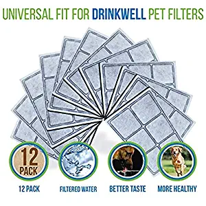 Premium Platium Charcoal Water Filter Replacement for Drinkwell Pet Fountain - 12 Filters