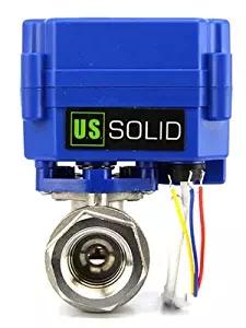 Motorized Ball Valve- 1/2" Stainless Steel Electrical Ball Valve with Full Port, 9-24V AC/DC and 3 Wire Setup by U.S. Solid