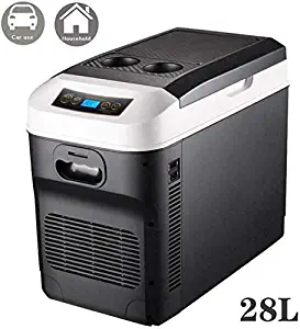 LLYU Car Cooler 12V-24V/220V-240V Camping Fridge 28L Car Refrigerator Freezer AC+DC Power Compatibility (Color : Black)