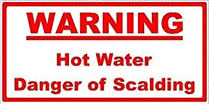 Warning Hot Water Danger of Scalding Safety Stickers (5 Stickers)