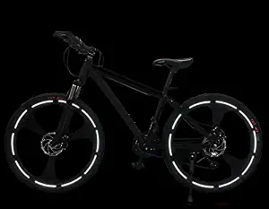 3M 20Pcs Bicycle Decals Reflective Warning Stick Cycling Cool Tape Sticky Note Safety Anti-Collision Fashion - Square/Bicycle Hub (Fluorescent White)