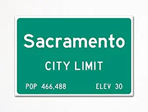 Sacramento City Limit Sign Souvenir Fridge Magnet