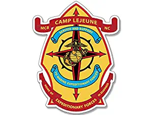 MAGNET 3x4 inch CAMP LEJEUNE Seal Shaped Sticker - decal usmc military north nc marines Magnetic vinyl bumper sticker sticks to any metal fridge, car, signs