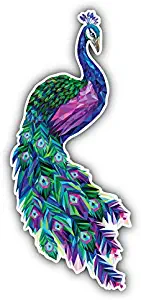 MAGNET Polygonal Peacock Vinyl Magnet Bumper Refrigerator Sticker Magnet Flexible Reuseable Magnetic Vinyl 5"