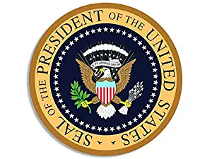 MAGNET 4x4 inch ROUND Presidential Seal AIR FORCE ONE COLORS Sticker - president trump Magnetic vinyl bumper sticker sticks to any metal fridge, car, signs