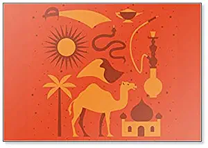 Illustration Set of Desert Elements Fridge Magnet