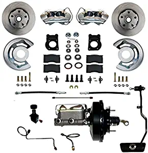 GPS Automotive FC0002-3405A - Power Conversion Kit with 9" Black Booster Cast Iron M/C Adjustable Proportioning Valve - Automatic Transmission