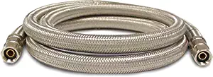 Kissler & Company Inc. 88-6012 Braided Ice Maker Line, 1/4-Inch Compression by 1/4-Inch Compression, Stainless Steel