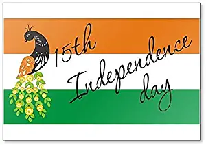 Indian Independence Day. Peacock on the Background Illustration Fridge Magnet