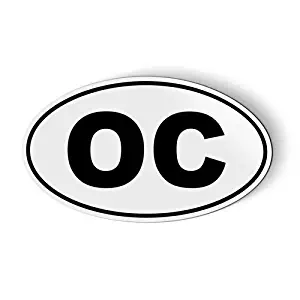 OC Orange County Oval - Magnet for Car Fridge Locker - 5.5"