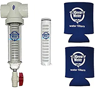 2 Inch 60 Mesh Rusco Compatible Spin Down Separator Sand/Sediment Water Filter 100 GPM with One Additional Replacement Screen - Bonus: Two KleenWater Can Holders