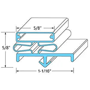 Vollrath 53150-2565 Magnetic 3-Sided Door Gaskets for Right Hinged Freezers/Coolers/Refrigerators 38" x 78-1/2"