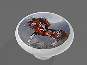 Indian War Horse Ceramic Drawer Knob