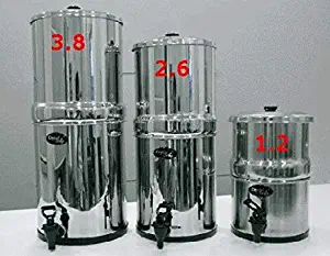 Stainless Steel Gravity Water Filter BODY ONLY for AquaCera, Doulton, Berkefeld and Berkey Filters (XL Size (3.8 Gallons))