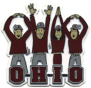 Victory Postcards NCAA Ohio State Buckeyes O-H-I-O Letters Rubber Magnet, 3" x 3",Scarlet