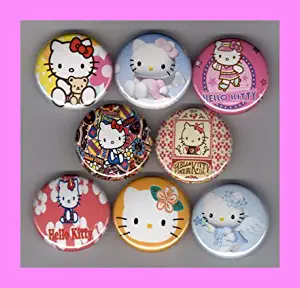 Hello Kitty Sanrio Set of 8 - 1 Inch Magnets