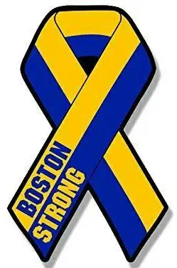 MAGNET 3x6 inch Ribbon Shaped Boston Strong Sticker (Mass Marathon Remember Run) Magnetic vinyl bumper sticker sticks to any metal fridge, car, signs