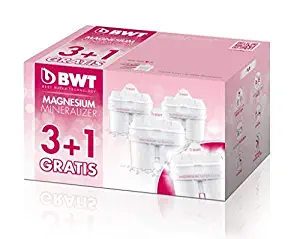BWT Premium Mg 2+ Water Filter, Custom USA Formulation (3+1 Pack)