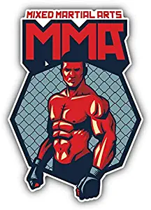 Magnet Fighter Mixed Martial Arts Window Truck Car Vinyl Flexible Magnet Magnetic Bumper Sticker 4" x 5"