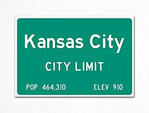 Kansas City Missouri City Limit Sign Souvenir Fridge Magnet