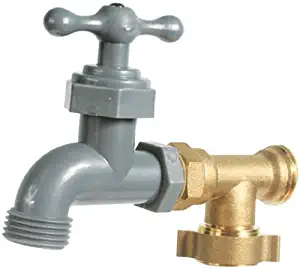 Camco 90 Degree Water Faucet - Provides Extra Outside Water Source by Connecting to Your RV's Fresh Water Inlet, Lightweight Design,Lead Free (22463)