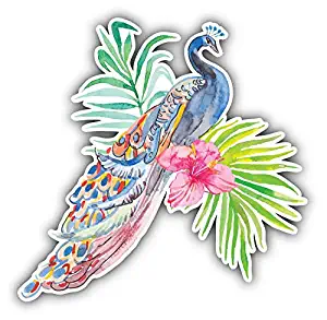 MAGNET Watercolor Peacock Vinyl Magnet Bumper Refrigerator Sticker Magnet Flexible Reuseable Magnetic Vinyl 5"