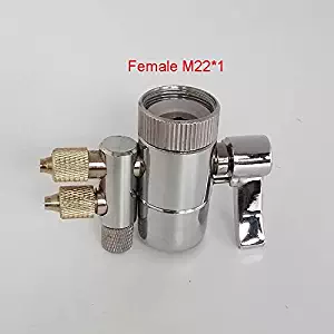 Lessonmart Chrome Plated Metal Faucet Aerator Dual Diverter Adapter for Water Purifier Oral Irrigator Accessories Valve Switch