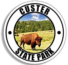 MAGNET Round CUSTER State Park Magnet(black hills dakota sd) 4 x 4 inch