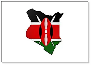 Kenya Map with National Flag Fridge Magnet