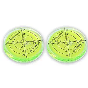 2 x Bubble Spirit Level, 66x10mm Circular Bullseye Level Spirit level Round Bubble Level Measuring Instruments Tool Universal Protractor Tool