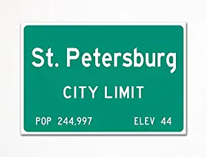 St. Petersburg City Limit Sign Souvenir Fridge Magnet