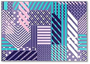 Sweet Pastel Polka Dots,stripe,line,pattern Mix in Modern Style Illustration Fridge Magnet