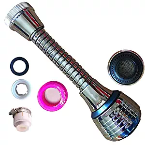 Faucet Aerator 360 °Flexible Sprayer ABS Polished Chrome For Kitchen Sink Cold Water (Sliver）